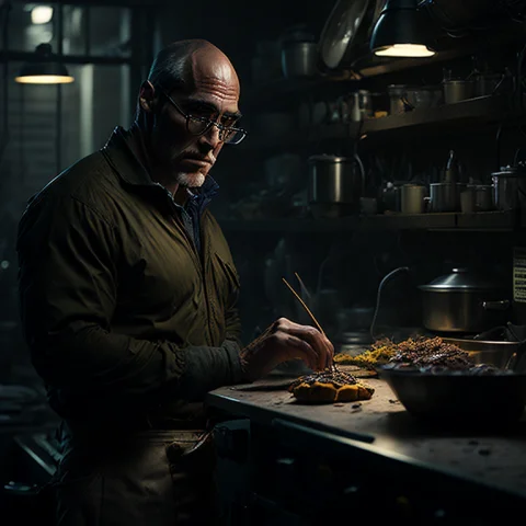 A Photo Of Mnb21 Making Omelets In A Brightly Lit Kitchen. 8... — Stable Diffusion AI Prompt: a photo of MNB_21 making omelets in a brightly lit kitchen. 8k dramatic lighting...