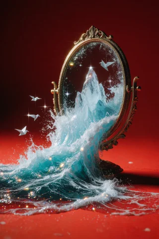 A Mind-bending Surrealist Fine-art Still-life Render Set Aga... — Stable Diffusion AI Prompt: A mind-bending surrealist fine-art still-life render set against an uncompromisi...