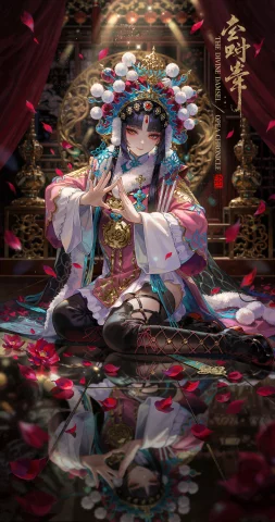 , , Cinematic Neo-traditional Chinese Opera Anime Concept Ar... — Stable Diffusion AI Prompt: , , Cinematic neo-traditional Chinese opera anime concept art executed with brea...