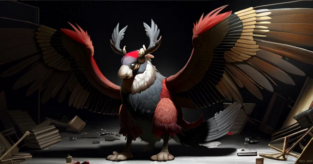 Furry Creature, Long Ears, Horns, Wings, Pokmon, Scarlet Fur...