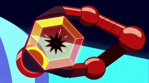 Rckandmrty4, A Robotic Arm With Red Segmented Joints Is Grip... — Stable Diffusion AI Prompt: rckandmrty4, A robotic arm with red segmented joints is gripping a glowing, hexa...