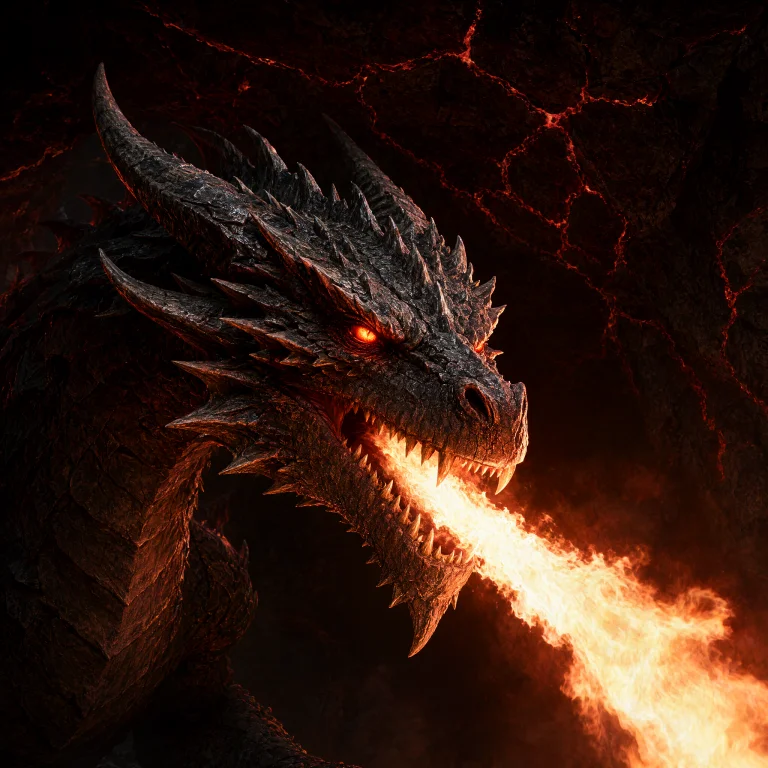 A Square-format, Cinematic Close-up Shows A Colossal Dark Fa...