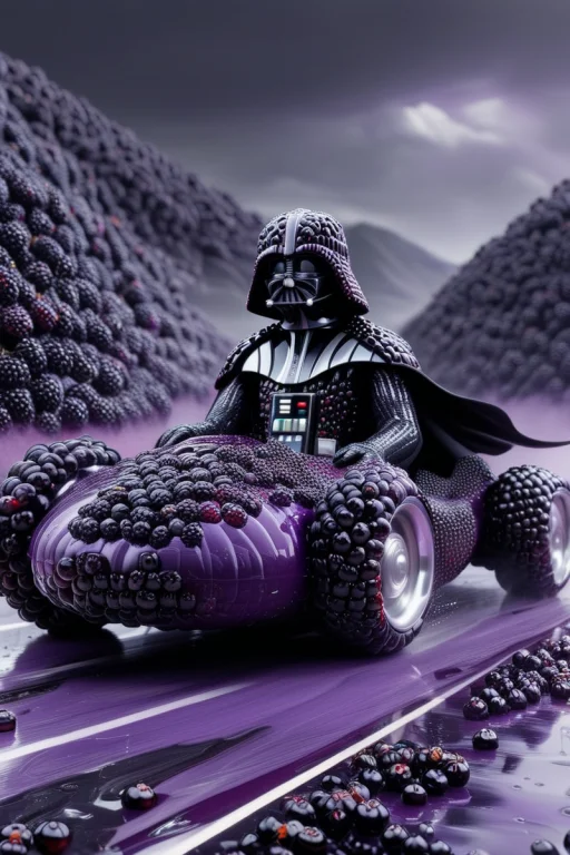 Darth Vader Driving A Futuristic Vehicle, Surreal, Scenery,...