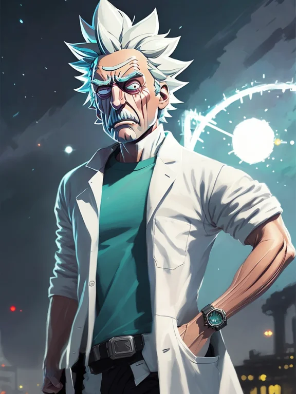 Rick Sanchez, Cartoon Style, Rick And Morty Universe, Wearin...