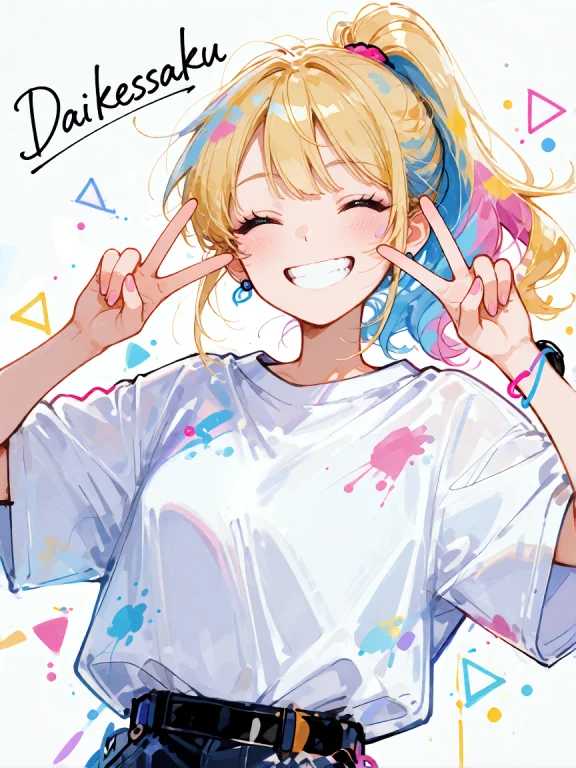 This Is A Vibrant, Cheerful, 2d Anime-style Illustration Of...