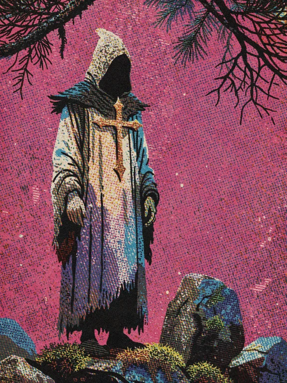Velkoris A Tall Figure Stands Motionless Against A Solid Mag...