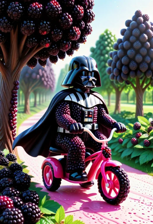 Blackberryworld Darth Vader, Made Of Dense Groups Of Dark Ro...