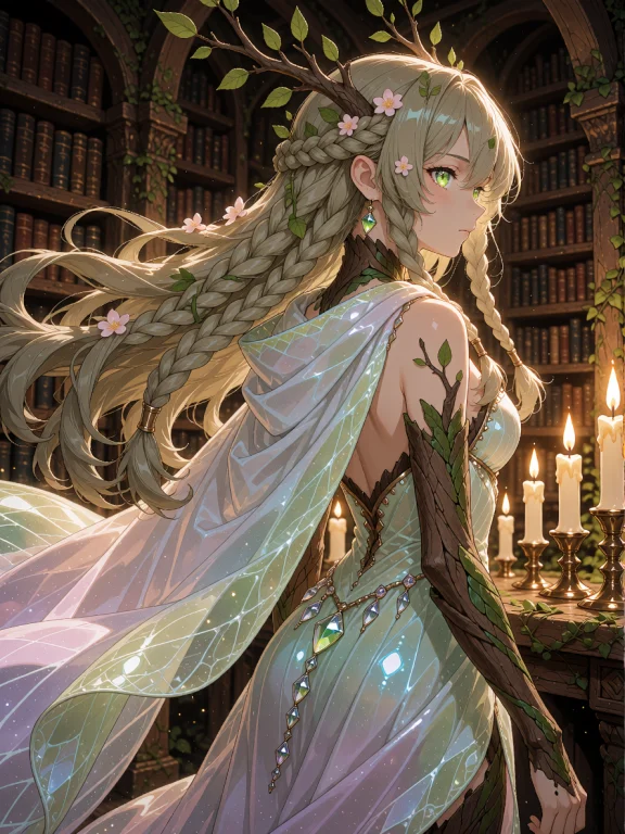 An Adult Dryad With Ash-blond Hair With Intricate Warrior Br...