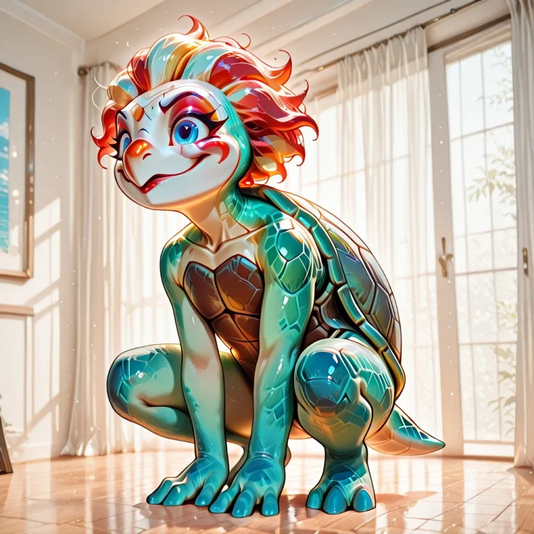 Sexy Anthro Turtle Clown, Turtle Tail, Turtle Nose, Turtle S...