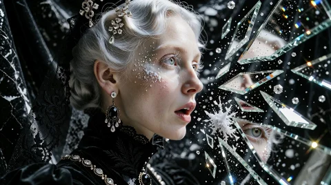 Cinematic Surrealist Fine-art Portrait In Profile Close-up,... — Stable Diffusion AI Prompt: Cinematic surrealist fine-art portrait in profile close-up, decadent fin-de-sièc...