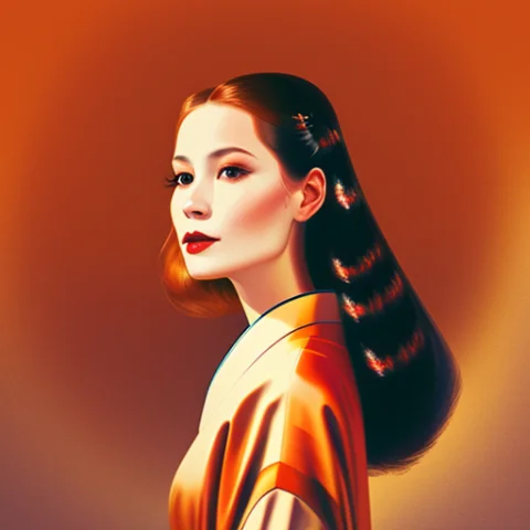 Portrait Of A Woman In A Red Kimono — Stable Diffusion AI Prompt: portrait of a woman in a red kimono