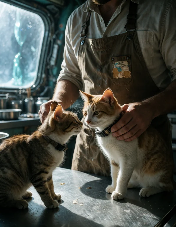 Create A Photorealistic Scene Centered On A Station Cook And...