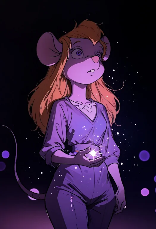 G4dg3t, 1girl, Furry, Mouse Tail, Long Hair, Ginger Hair, Pr...