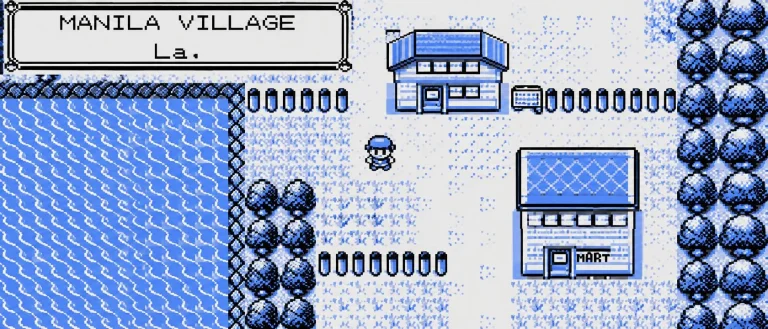 G1pokmonpokmon Blue Screenshot, Map Showing Manila Village,...