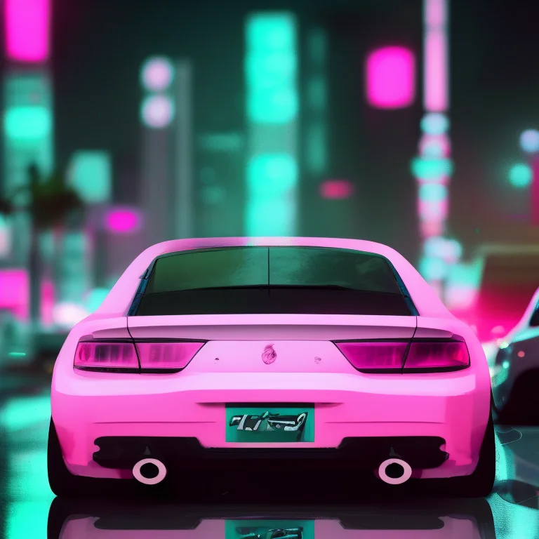A Photo Of A Futuristic Car With A Surfboard On Top Of Its R...