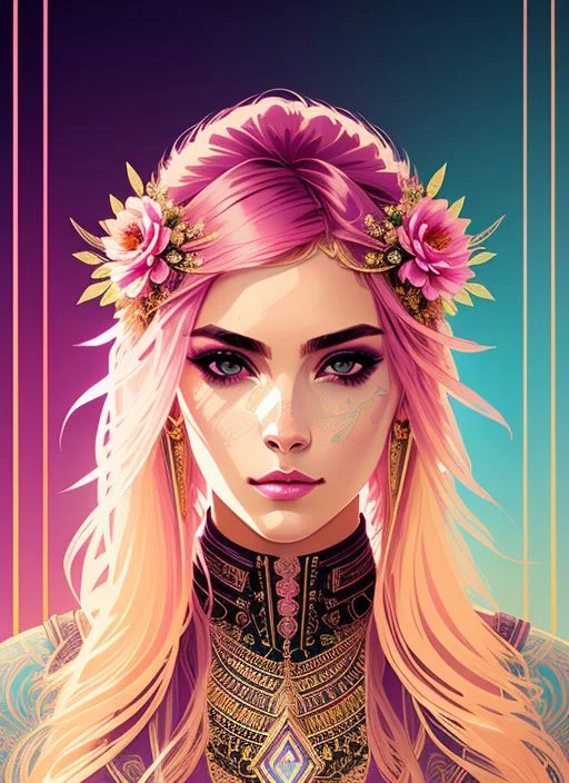 Swpunk Style Synthwavesymmetry1.1 Portrait Of Floral1.05 A W...