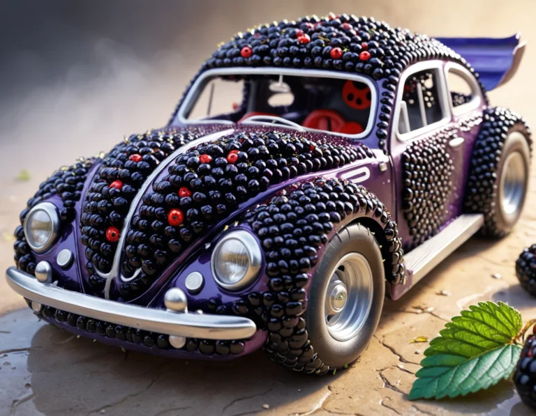 Blackberryworld, A Race Car Made Entirely Of Glossy Dark Pur...