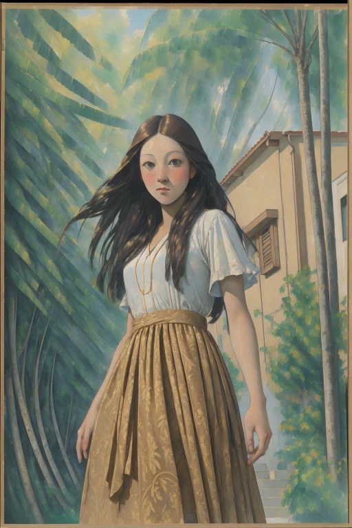 1girl, Loracezannev15 Paul Cezanne Style, Stylized By Ken Ho...