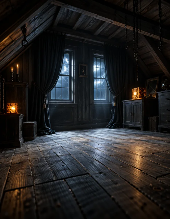 H3llr4is3r, Photorealistic Attic Box Room In A Dark Gothic-i...