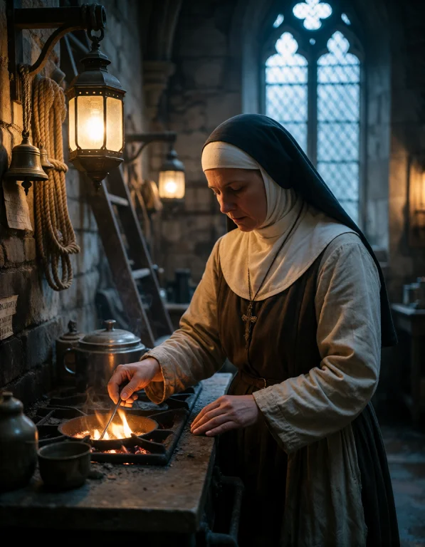 Document, In One Photorealistic Frame Centered On A Nun Of M...