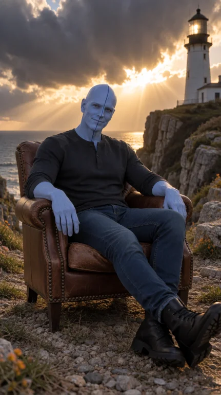 Blnml Alien Man, Three-quarter From Mid-thigh Up, Eye-level,...