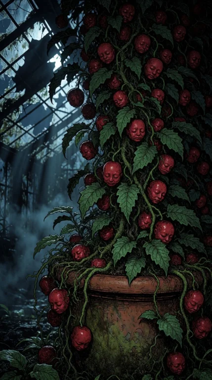 Xibalba, Kani2rer. A Vertical Botanical Horror Composition C...