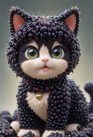 Blackberryworld, A Cute Cat, — SDXL AI Prompt: blackberryworld, a cute cat,