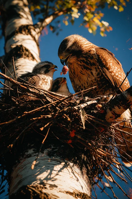 Ta86inkriot, Thin Black Outlines, An Adult Hawk Perched On A...