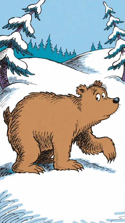 A Childrens Book Illustration Of A A Drawing Of A Polar Bear...