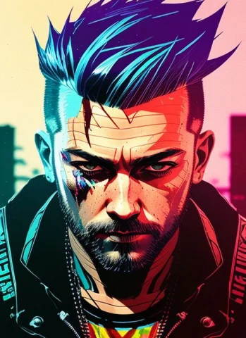 Swpunk Style, A Stunning Intricate Full Color Portrait Of A... — Stable Diffusion AI Prompt: swpunk style, A stunning intricate full color portrait of a grizzled man with a...