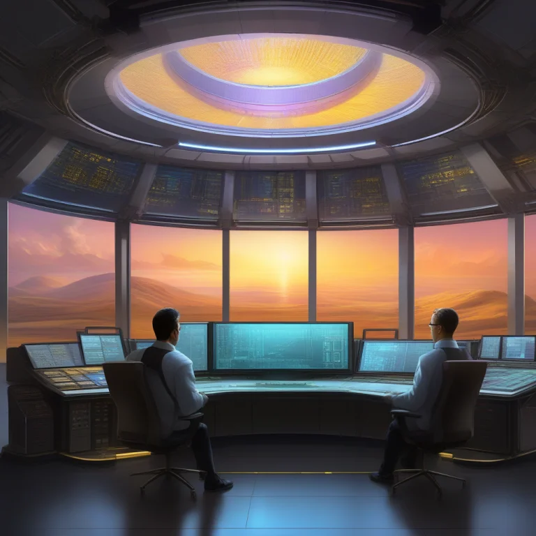 A Control Room Overlooking A Fusion Reactor Core, Concept Ar...