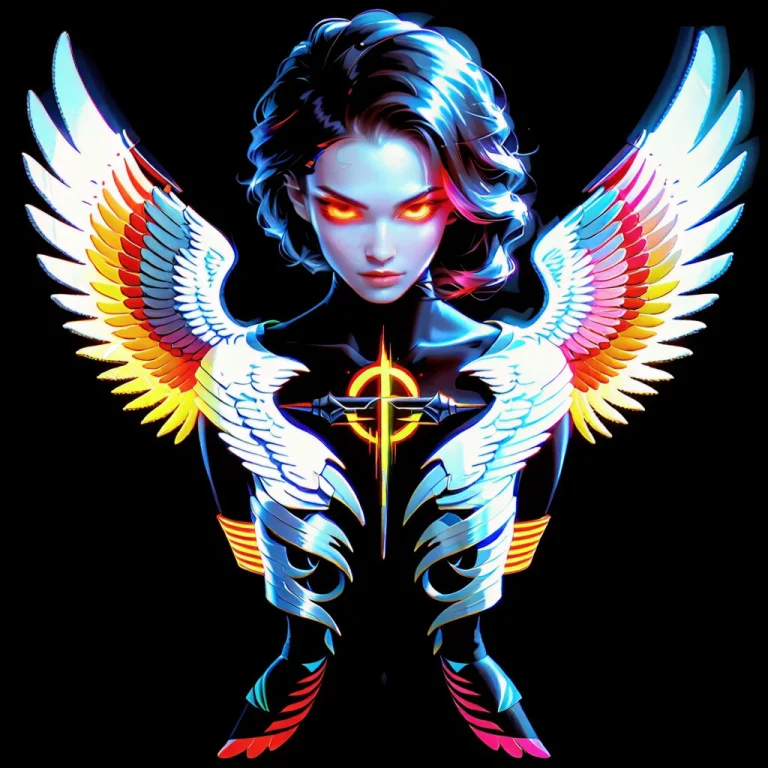 Traditional Tattoo Art In Vibrant Glowing Colors And Retro F...