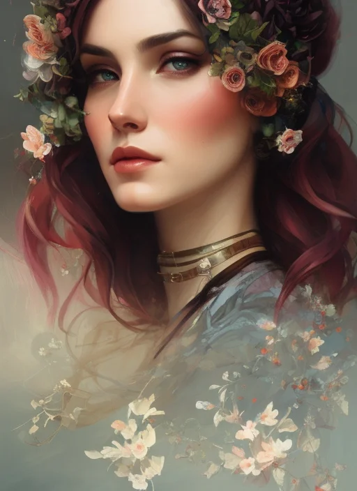 Charlie Bowater Realistic Lithography Sketch Portrait Of A W...