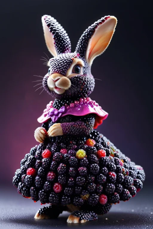 A Fancy Rabbit In A Cute Dress Throwing A A Colorful Cape.....