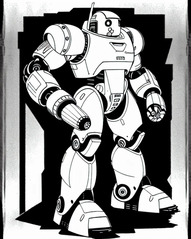 Alloldrpgarts1 Greyscale, Monochrome, Robot, Solo, Nohumans,...