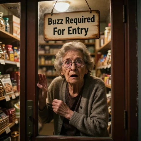 Subject An Elderly Grandmother With A Terrified Expression,... — Stable Diffusion AI Prompt: Subject: An elderly grandmother with a terrified expression, eyes wide and mouth...