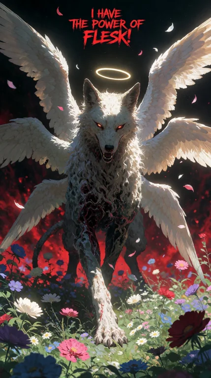 Dark Fantasy Body-horror Scene Gumdong, An Anthro Dog Humano...