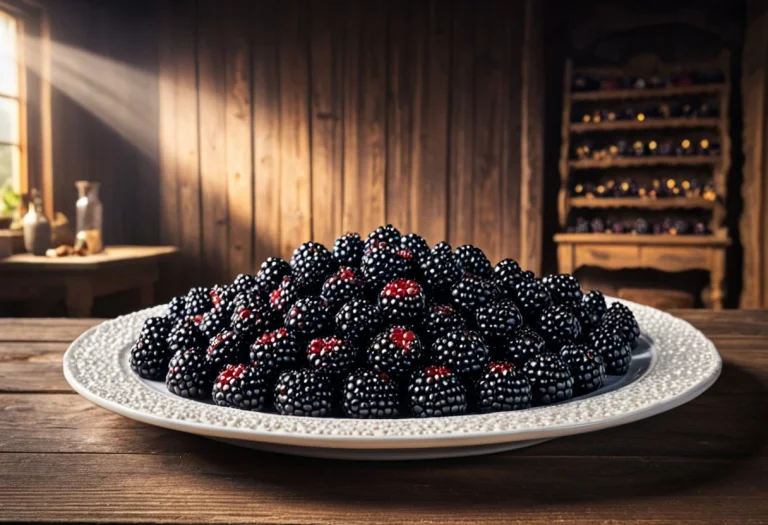 Blackberryworld Big Plate, Filled With A Hill Of The Small C...