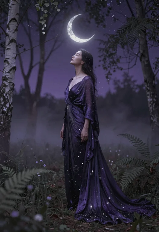 A Vertical Full-length Photograph Captures A Mystical Female...