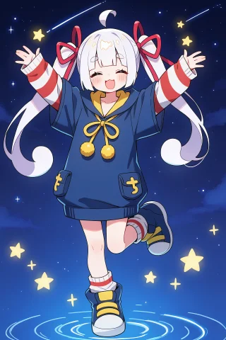 Tsukimipiemochiko, 1girl, Standingononeleg, Openmouth, Close... — Stable Diffusion AI Prompt: TsukimiPieMochiko, 1girl, standing_on_one_leg, open_mouth, closed_eyes, full_bod...
