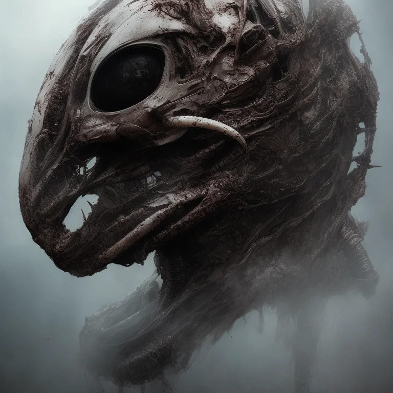 Alien Centipedal Creature, Skull, Skeleton, Gas Mask, Deer H...