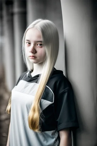 Portrait, Long Hair, White Hair,girl Wearing A Techwear, Gol... — Stable Diffusion AI Prompt: portrait, long hair, white hair,girl wearing a techwear, golden eyes, 1girl, hea...