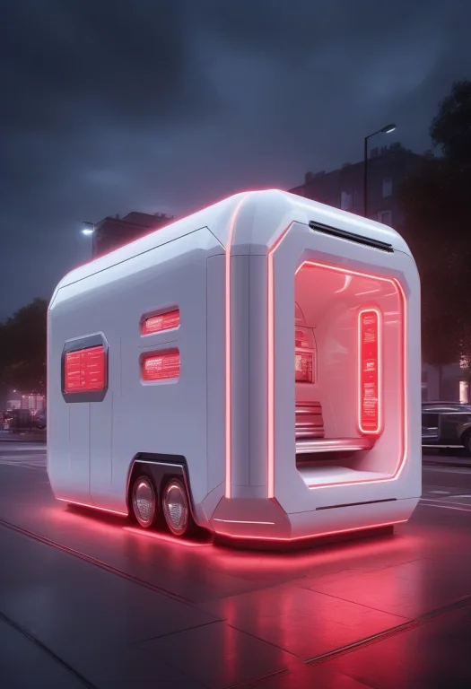Whiteember, A Street Hot Dog Stand Morphed Into A Glossy Whi...