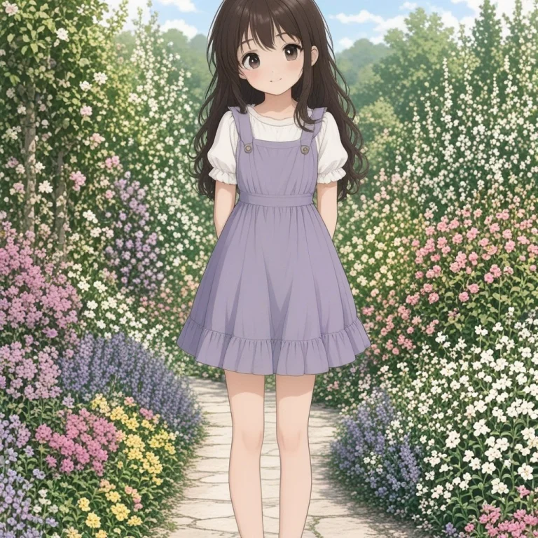 Chahamanstyleanime, Girl, Standing, Full Body, Garden
