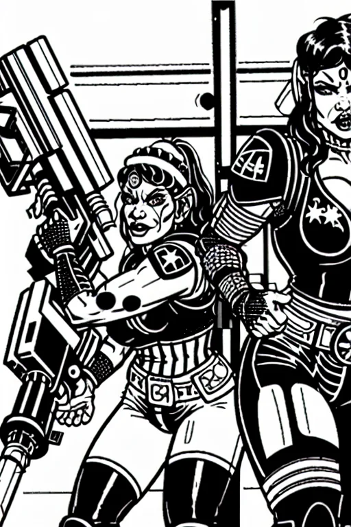 Alloldrpgarts1 A Punk Woman Gang In A Cyber Bar Guns And Orc...