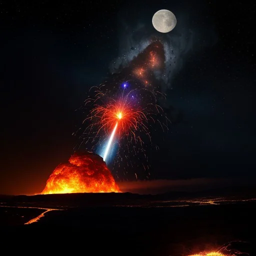 Breathtaking, Hdr, Photo Of A Parasitic Moon With A Gaping M...