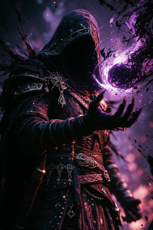 Ta86inkriot, Thin Black Outlines, A Mysterious Hooded Figure...
