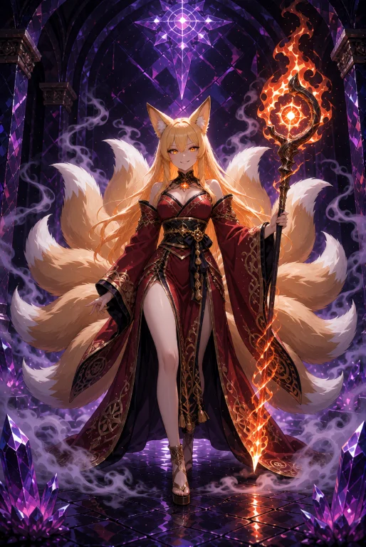 Masterpiece, Best Quality, Panel 1, Foxgirl Sorceress With N...