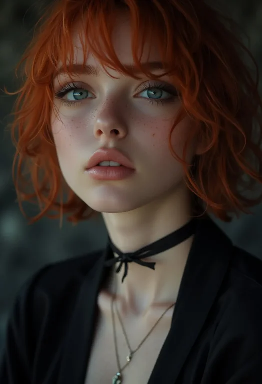 A Cute Woman, Ginger Hair, Hi-top Fade, Dark Theme0.9, Sooth...