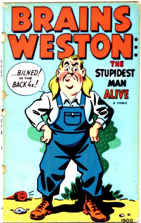 Textbrains Westonthe Stupidest Man Alive, C0m1c Style Vintag...